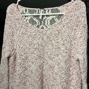 Free People Pink White Long Sleeve Top